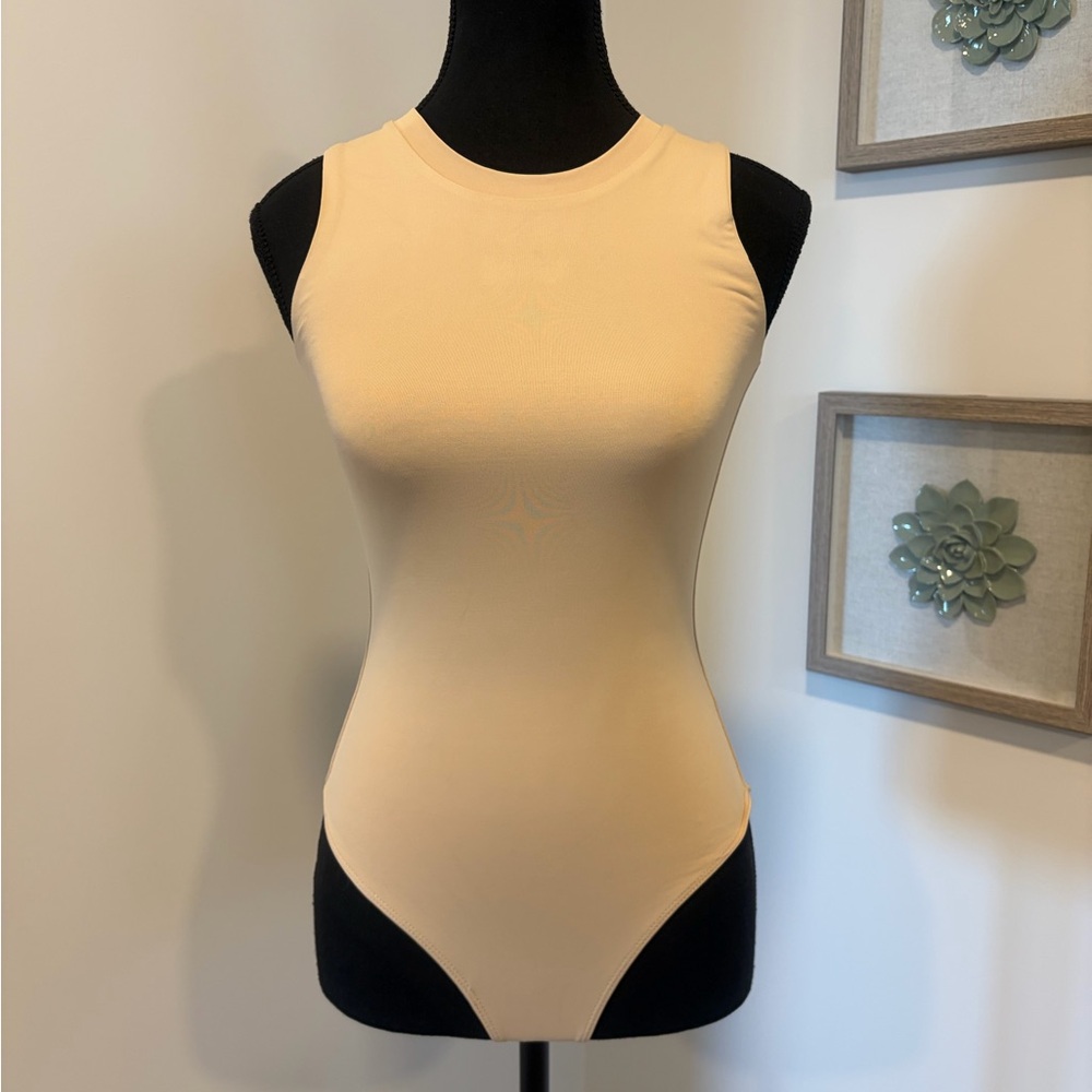 House of Harlow Tan Sleeveless Contour Thong Bodysuit NWT!